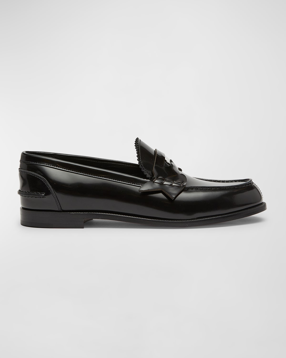 Christian Louboutin Penny Donna Glossed-leather Loafers In Black