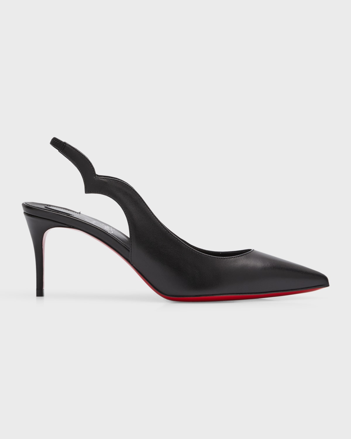 Shop Christian Louboutin Hot Chick Leather Red Sole Slingback Pumps In Black