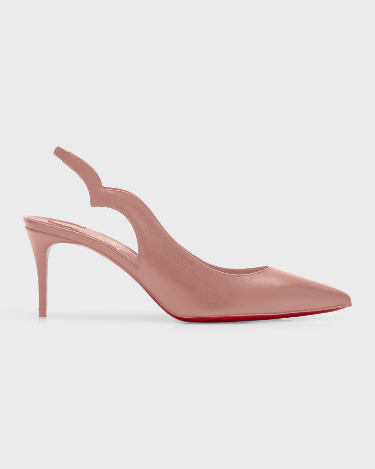 Christian Louboutin Hot Chick Leather Red Sole Slingback Pumps In Nude