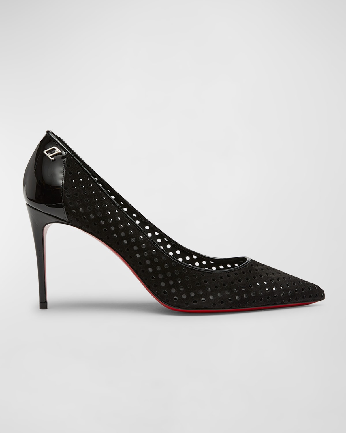CHRISTIAN LOUBOUTIN KATE PERFORATED SUEDE RED SOLE PUMPS