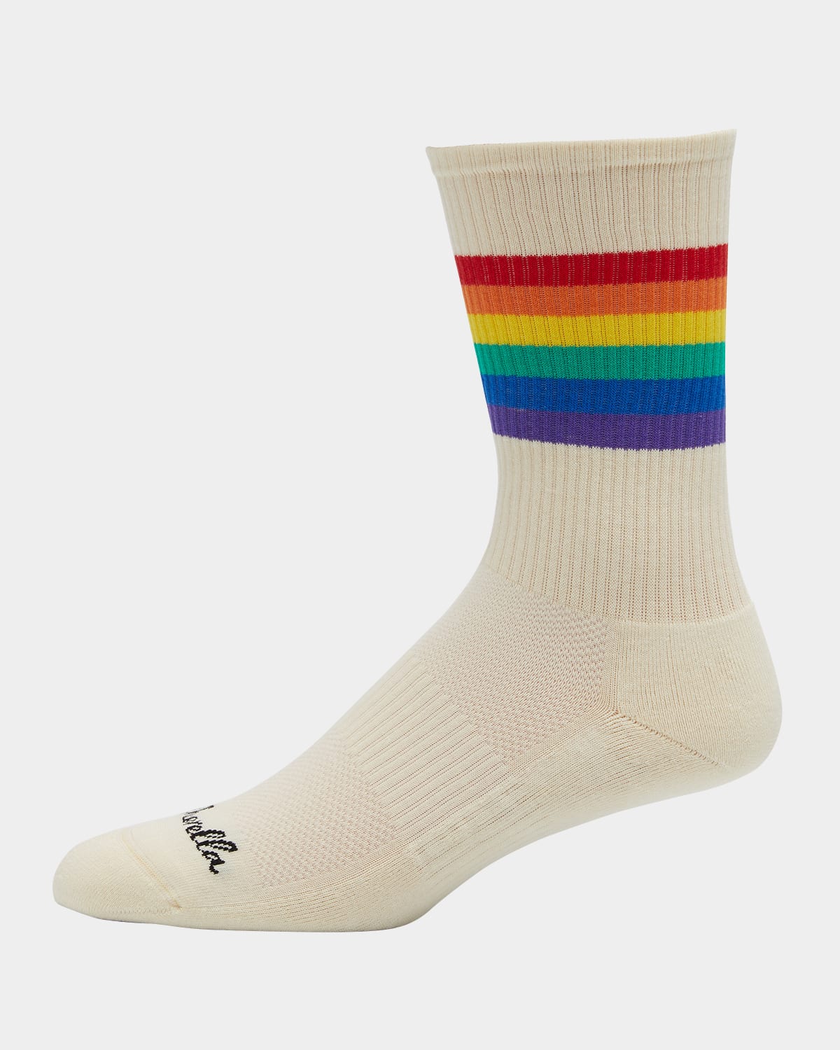 Pantherella Rainbow Striped Stretch-cotton Blend Socks In Cream