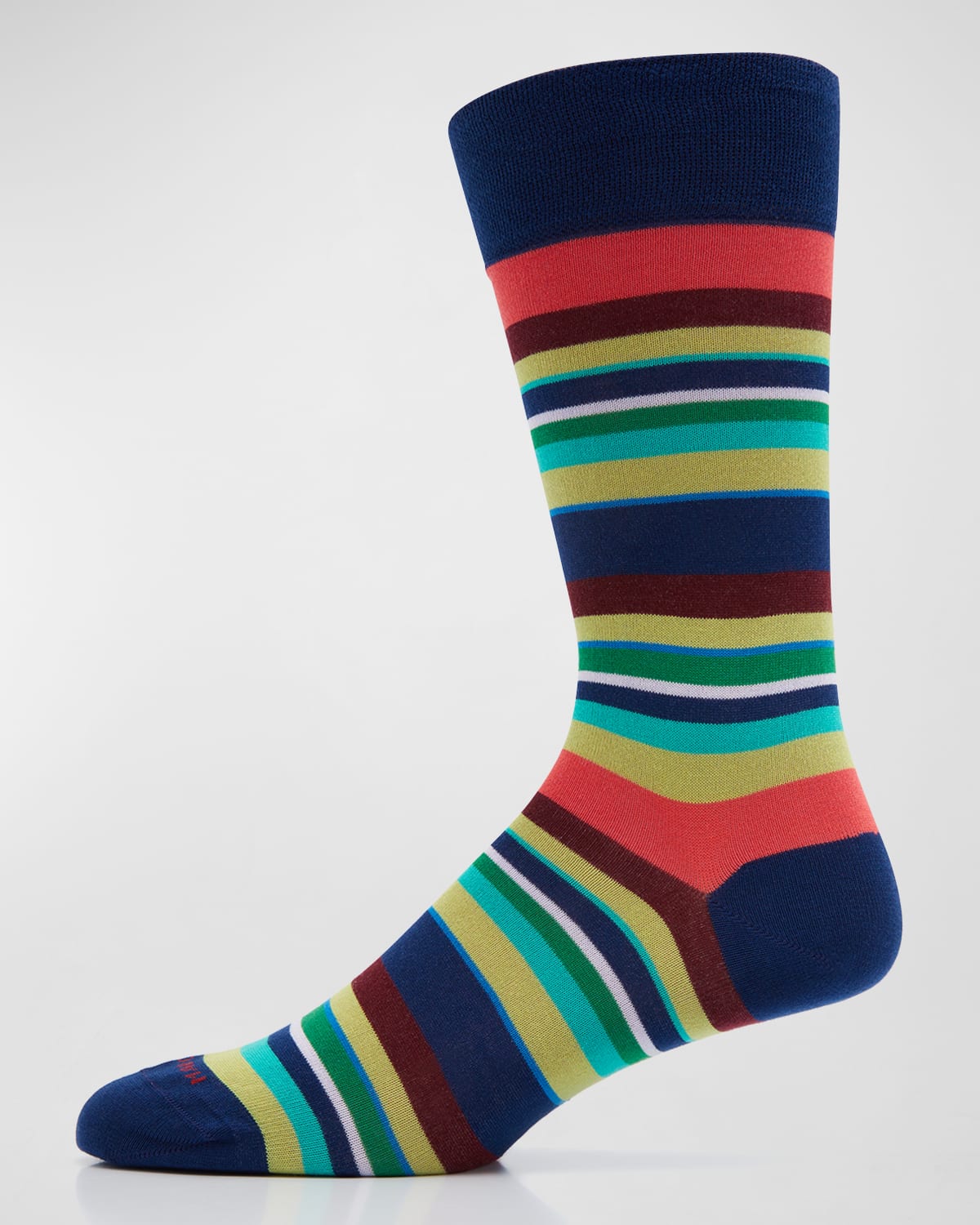 Marcoliani Men's Multicolor Stripe Mid-Calf Socks