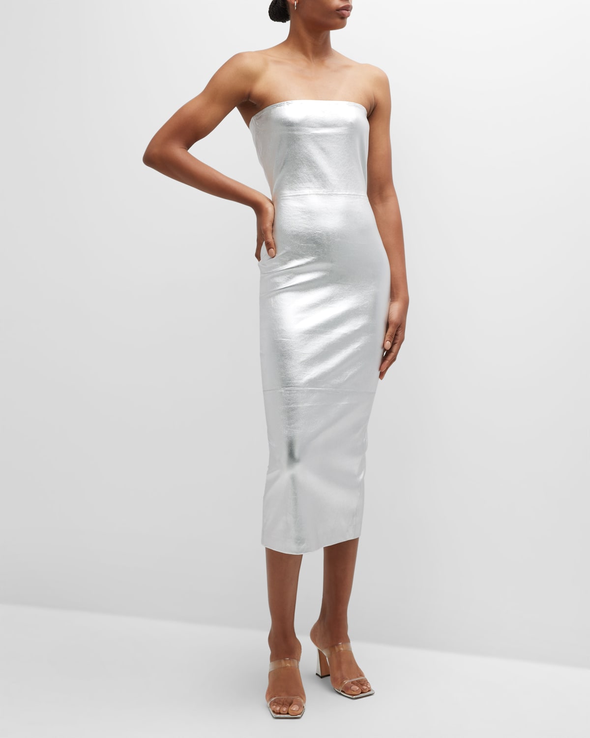 knee length dresses for ladies NIYA METALLIC BANDAGE DRESS