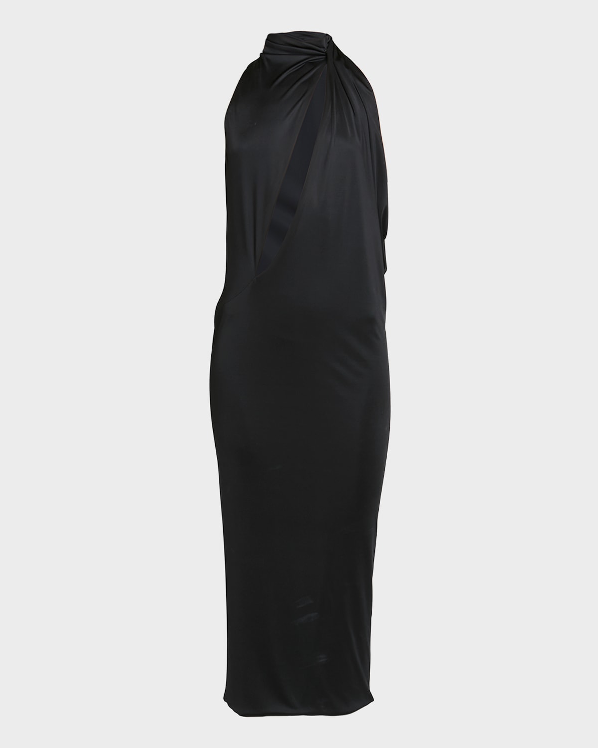Versace Cut-out Draped Cocktail Dress In Black