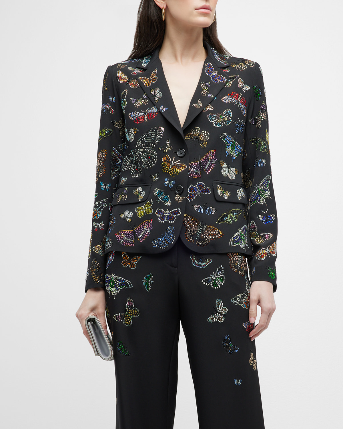 Millions Of Butterflies Short Blazer with Crystal Detail