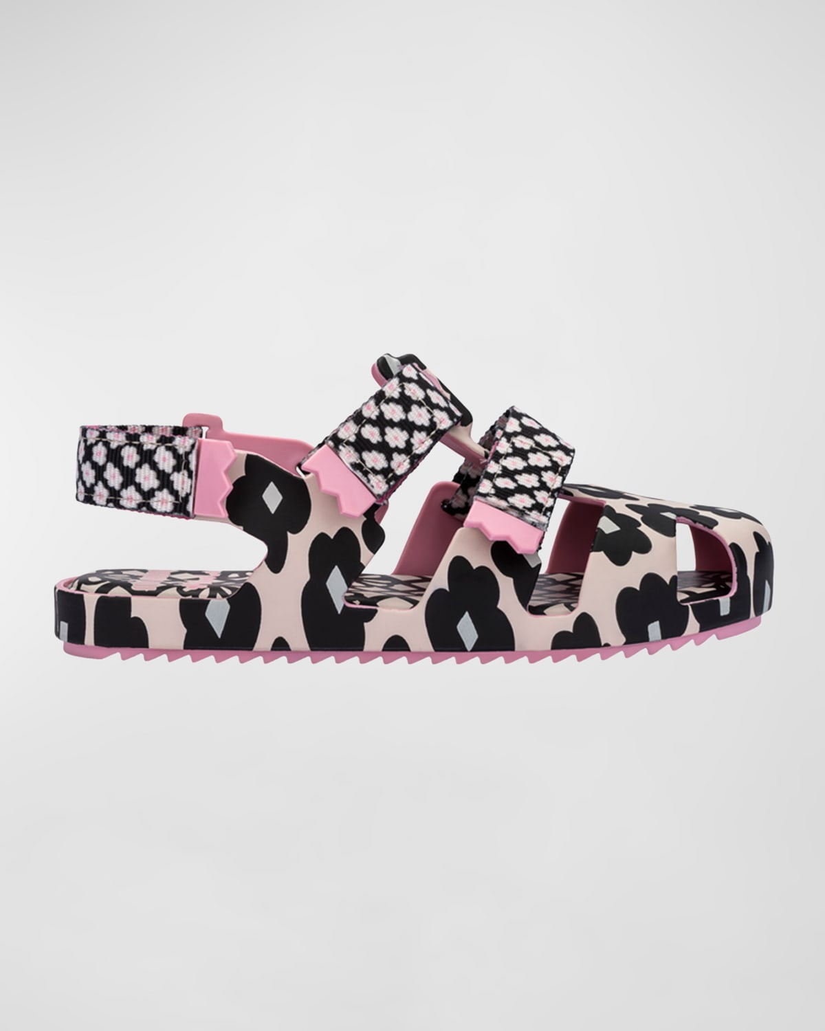 Melissa Girl's Cheetah-print Vegan Sandals, Baby/kids In Pink/black