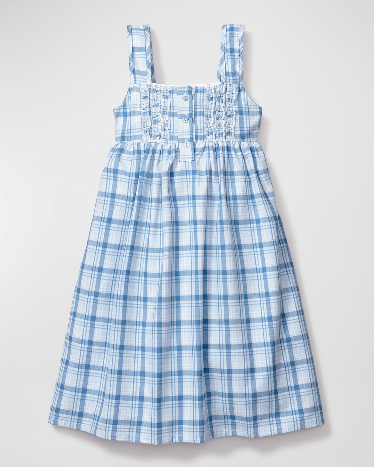 Shop Petite Plume Girl's Charlotte Seafarer Tartan Nightgown In Blue