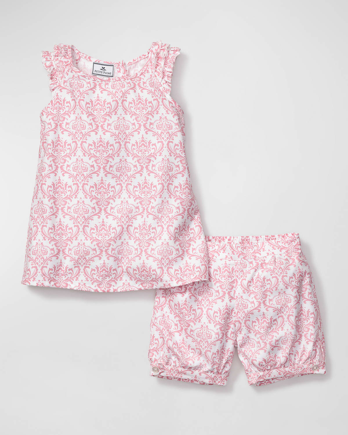 Shop Petite Plume Girl's Amelie 2-piece Rose Petal Short Set In Pink