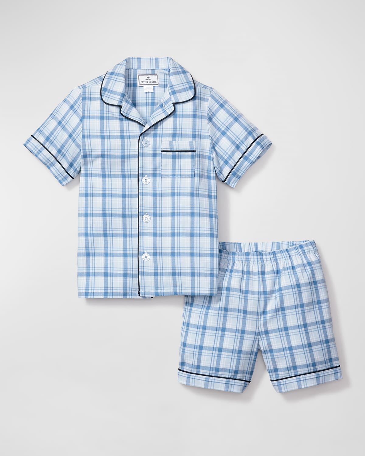 Petite Plume Little Boy's & Boy's Seafarer Tartan Short Set In Blue