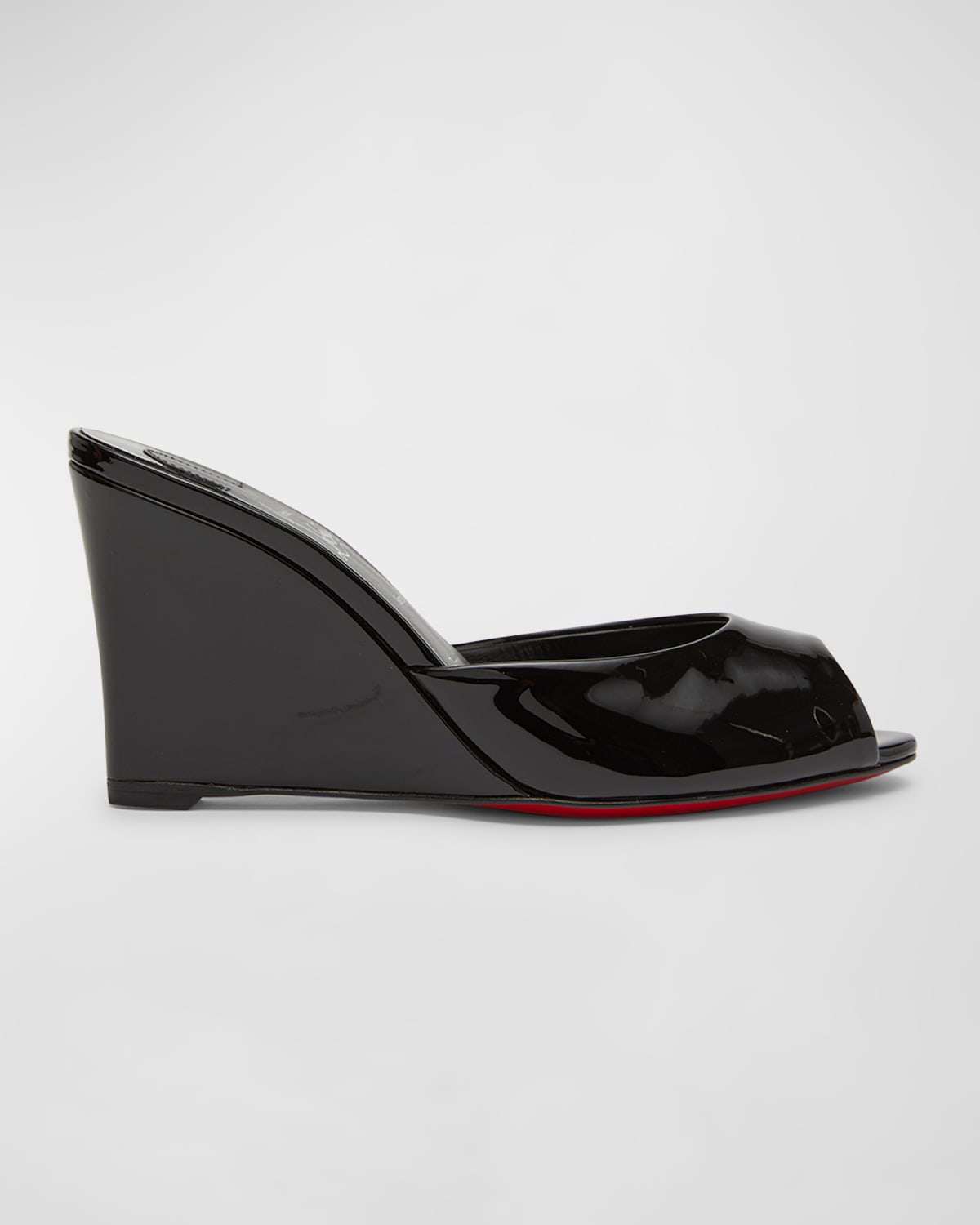 CHRISTIAN LOUBOUTIN ME DOLLY PATENT RED SOLE WEDGE SANDALS