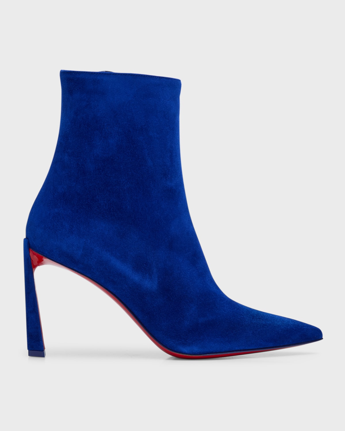 Christian Louboutin Condora Suede Stiletto Red Sole Booties In Galactiqueen