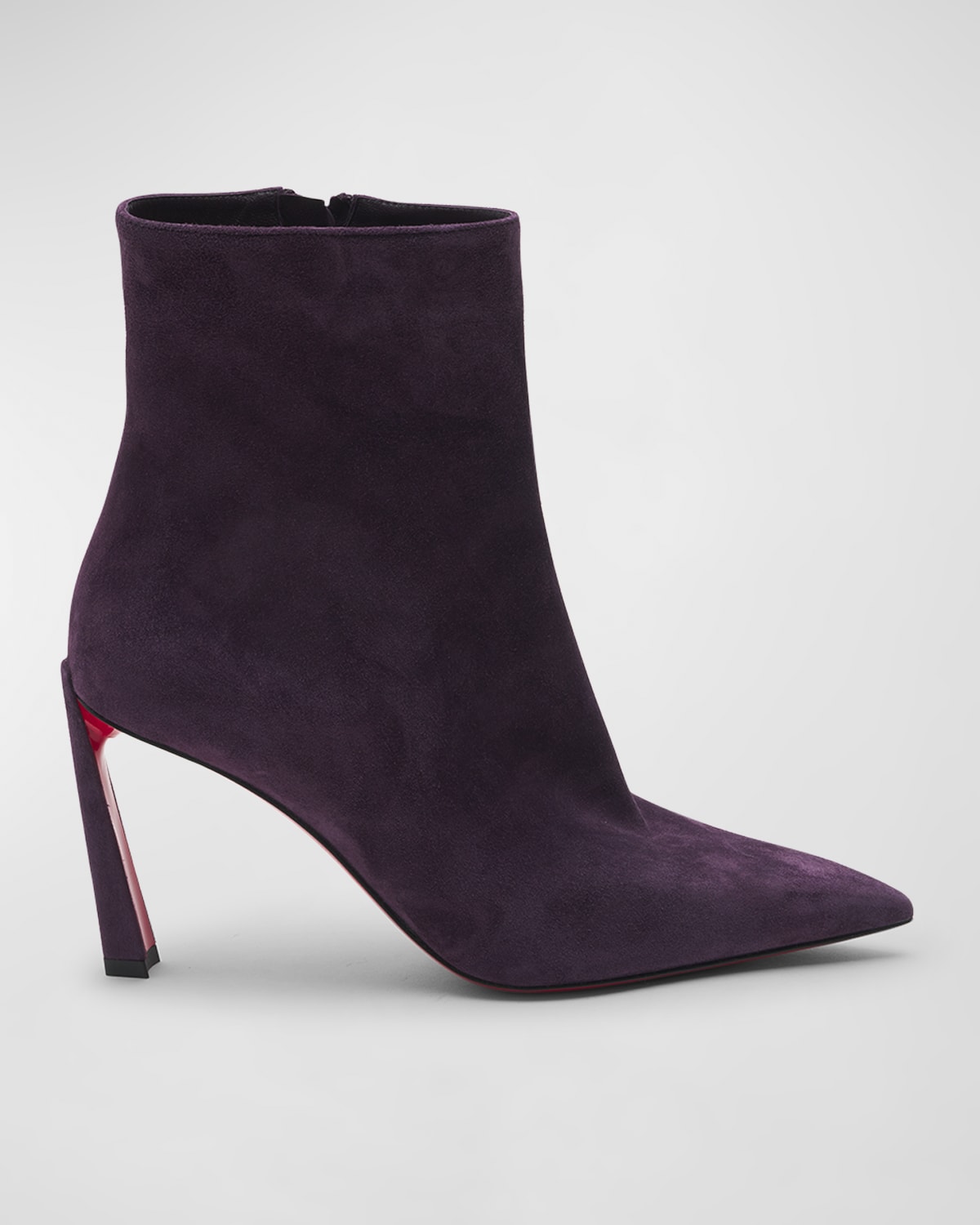 Christian Louboutin Condora Suede Stiletto Red Sole Booties In Alcazar