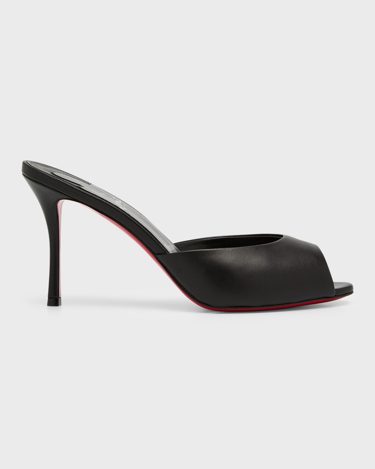 Shop Christian Louboutin Me Dolly Napa Red Sole Slide Sandals In Black