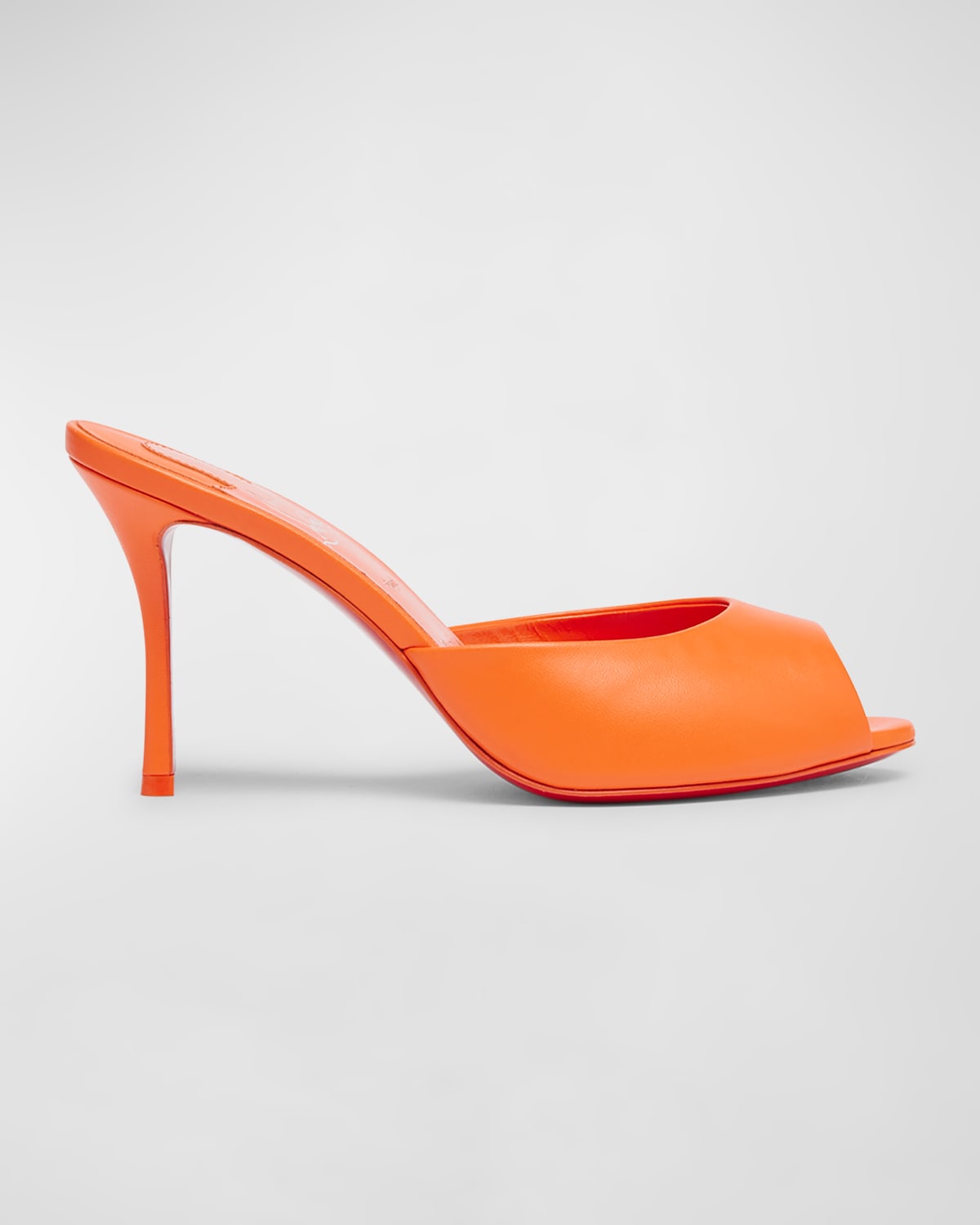 Christian Louboutin Me Dolly Napa Red Sole Slide Sandals In Vitamine
