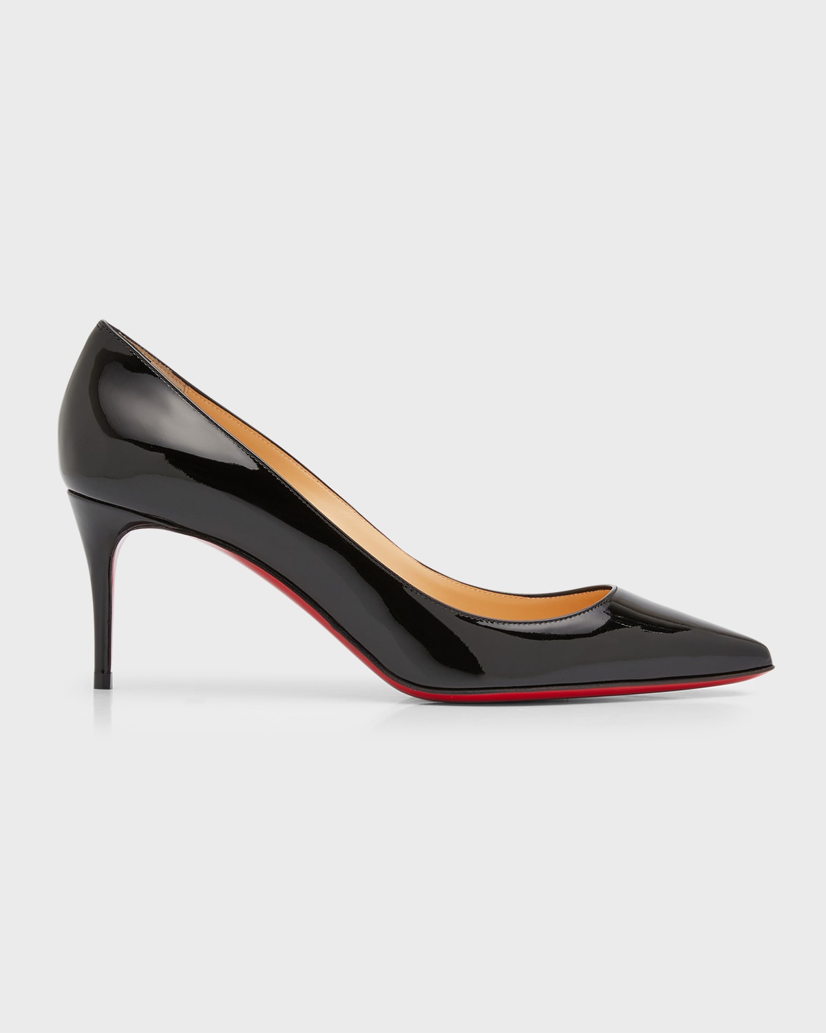 Shop Christian Louboutin Kate 70mm Patent Red Sole Pumps In Black
