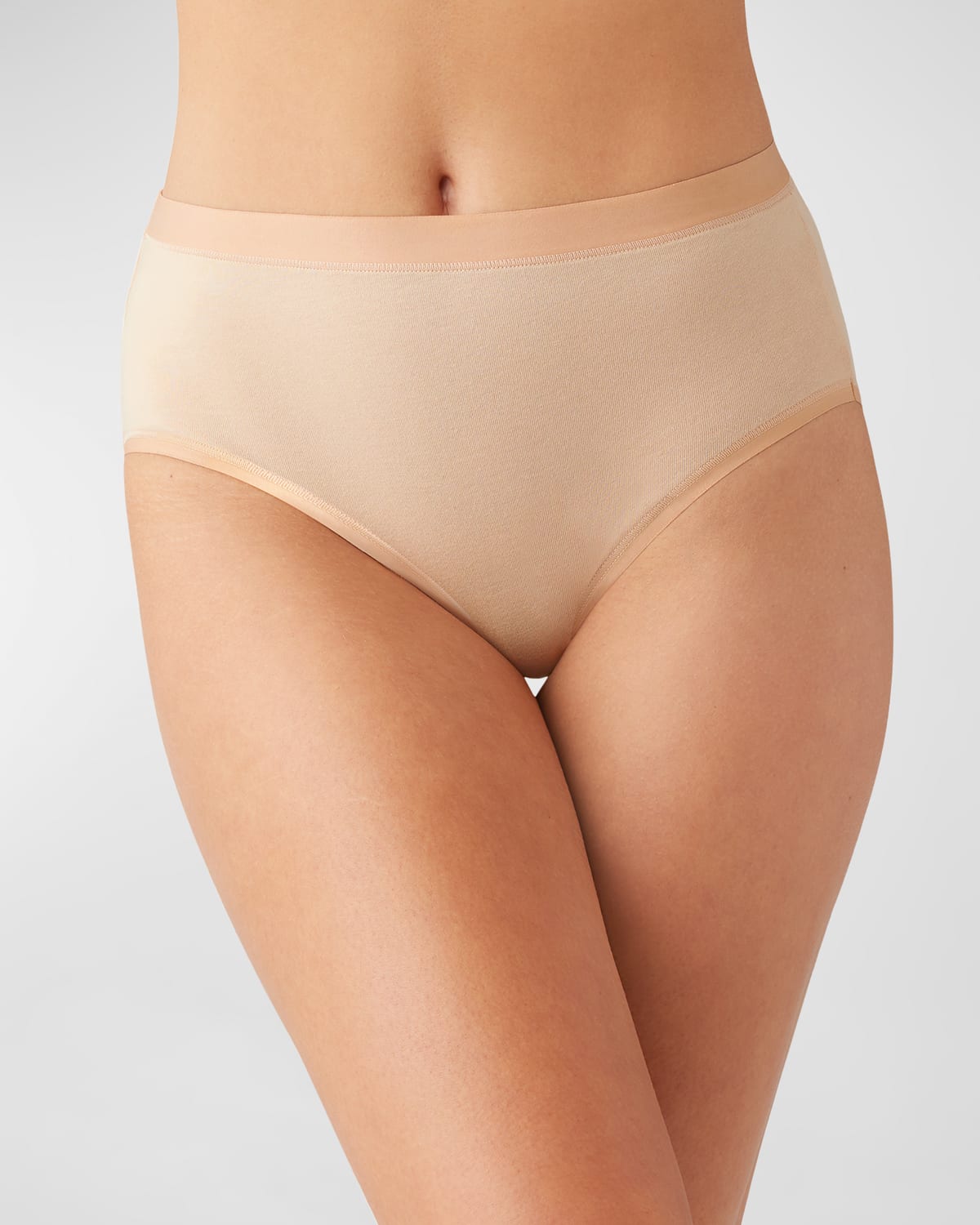 Wacoal Understated High-rise Stretch Cotton Briefs In Sand