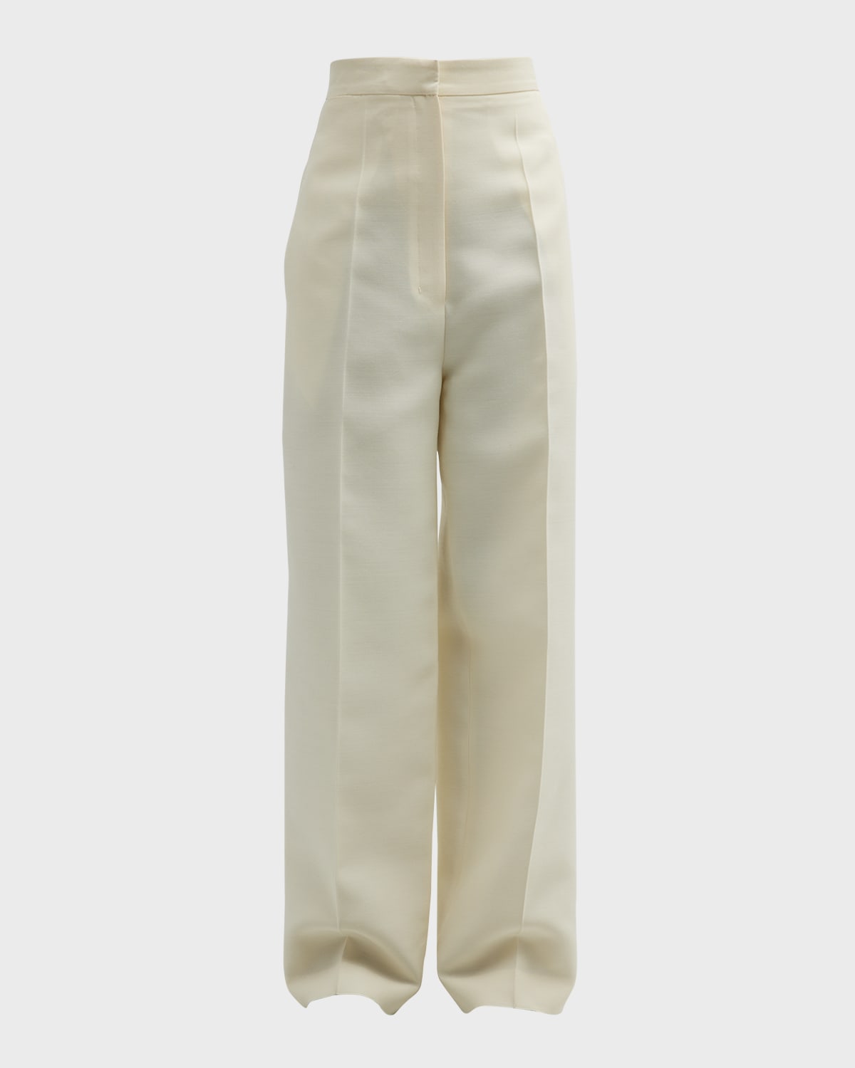 Shop The Row Gordon Wide-leg Wool Trousers In Pale Moon