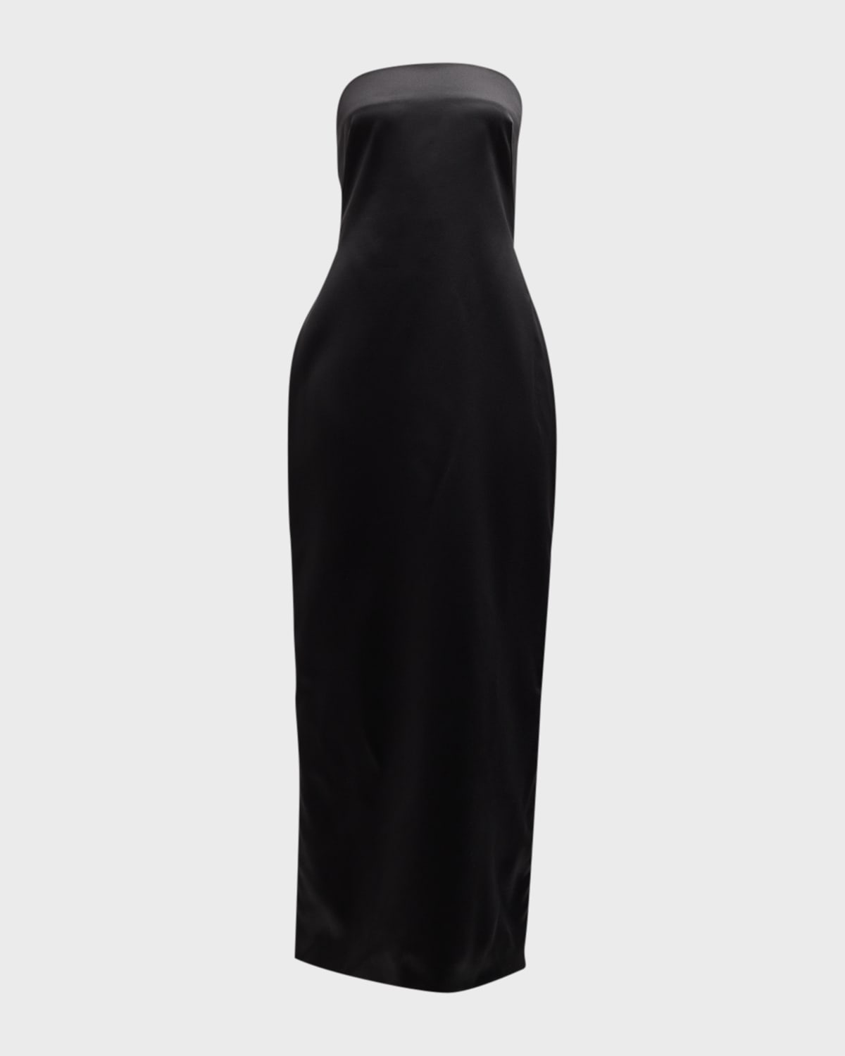 Shop The Row Reeta Strapless Silk Maxi Dress In Black