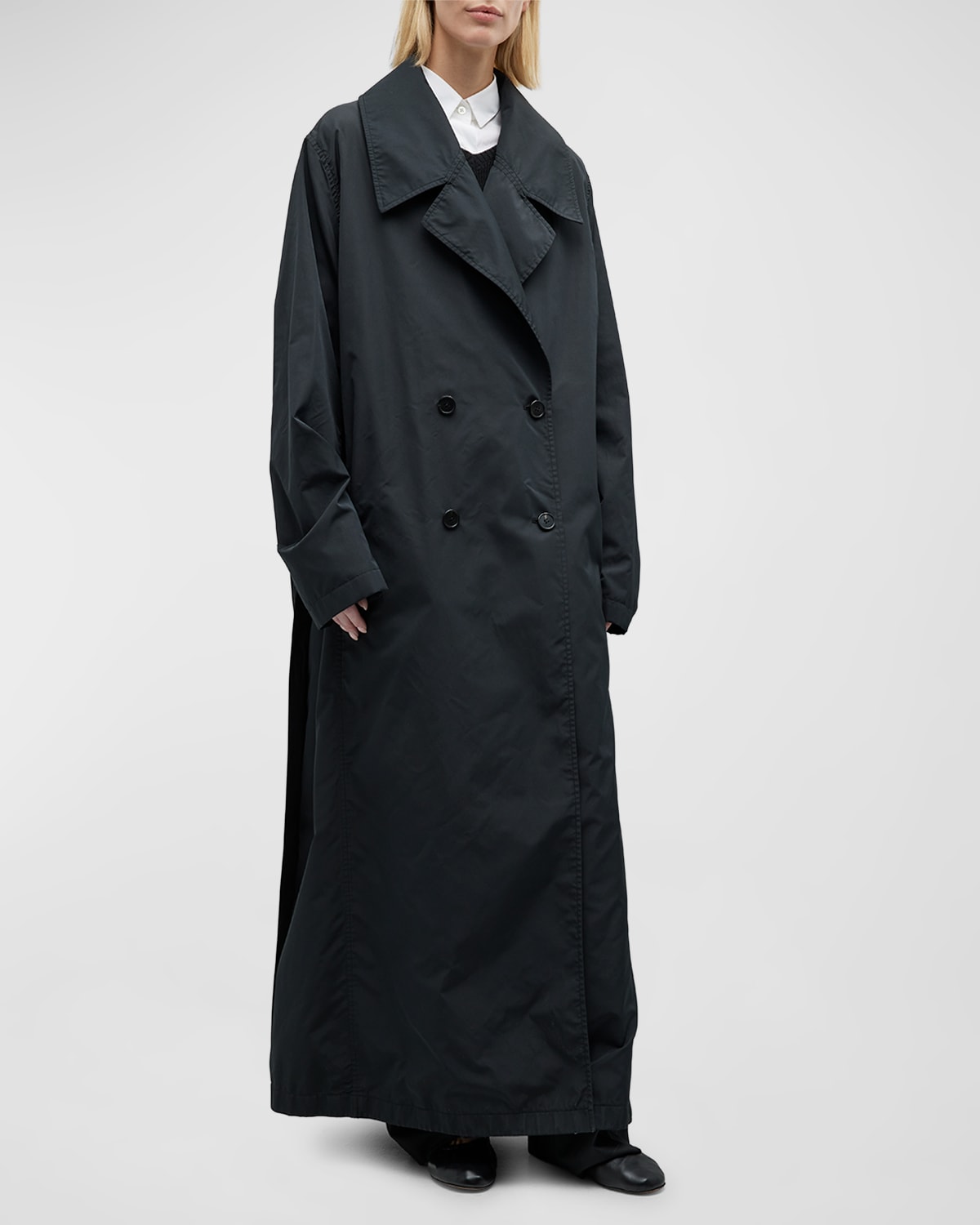 Shop The Row Cadel Double-breasted Trench Coat In Black