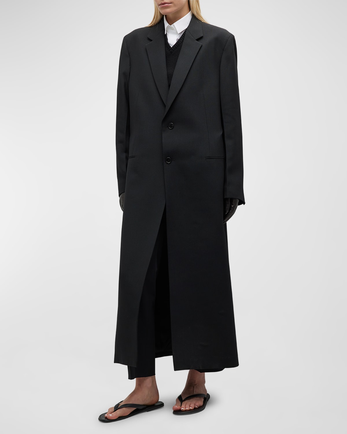 Shop The Row Cheval Single-breasted Wool-mohair Coat In Black