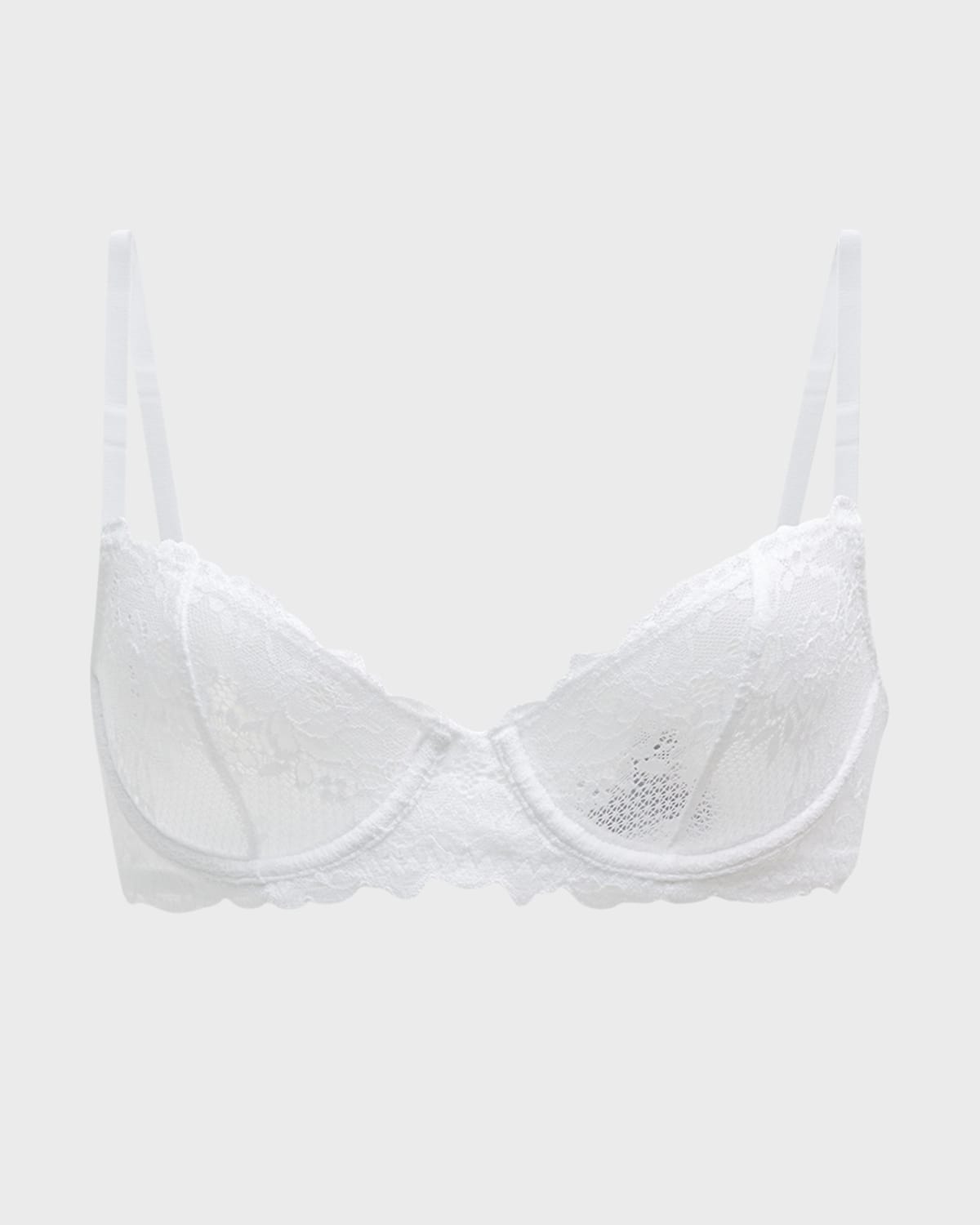 Natori Heavenly Lace Convertible Balconette Bra In White