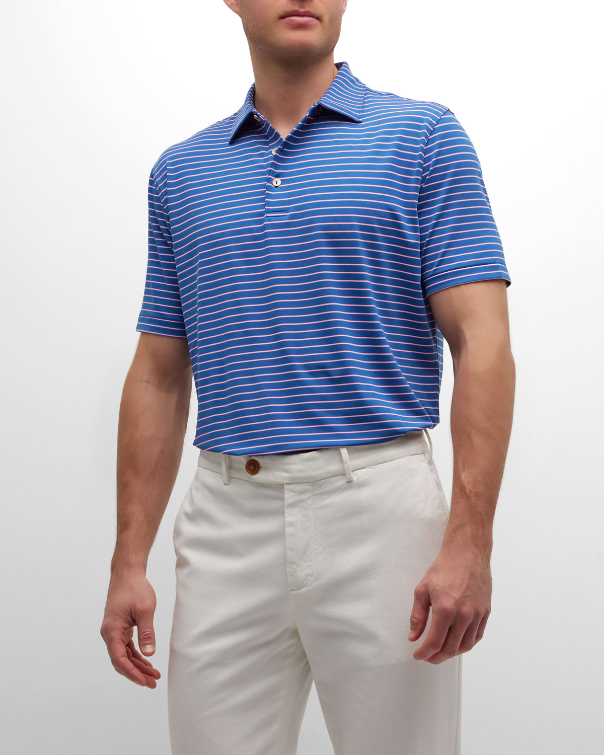 Peter Millar Drum Performance Jersey Polo In Starb Blue