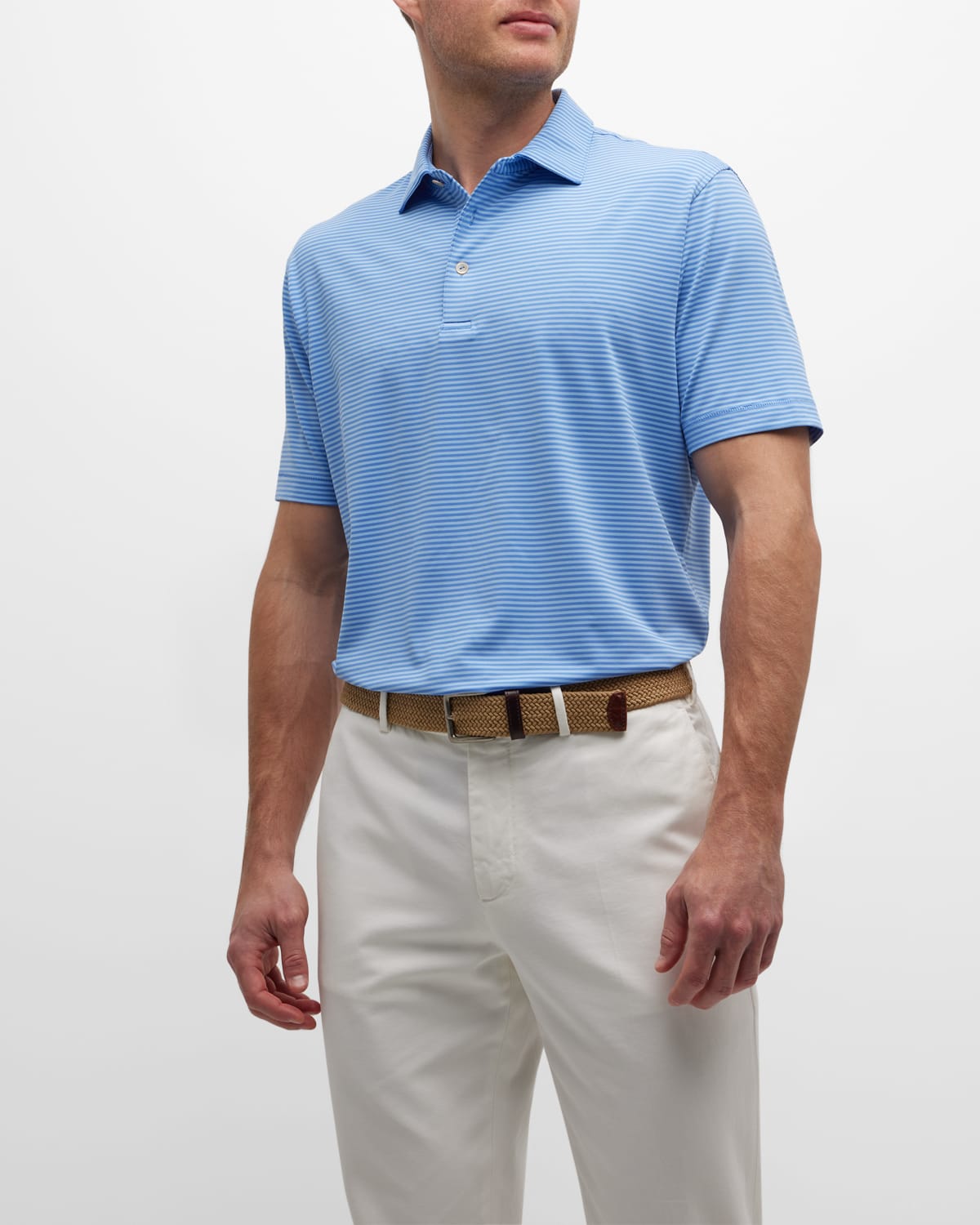 Peter Millar Drum Stripe Performance Polo In Maritime Cottage