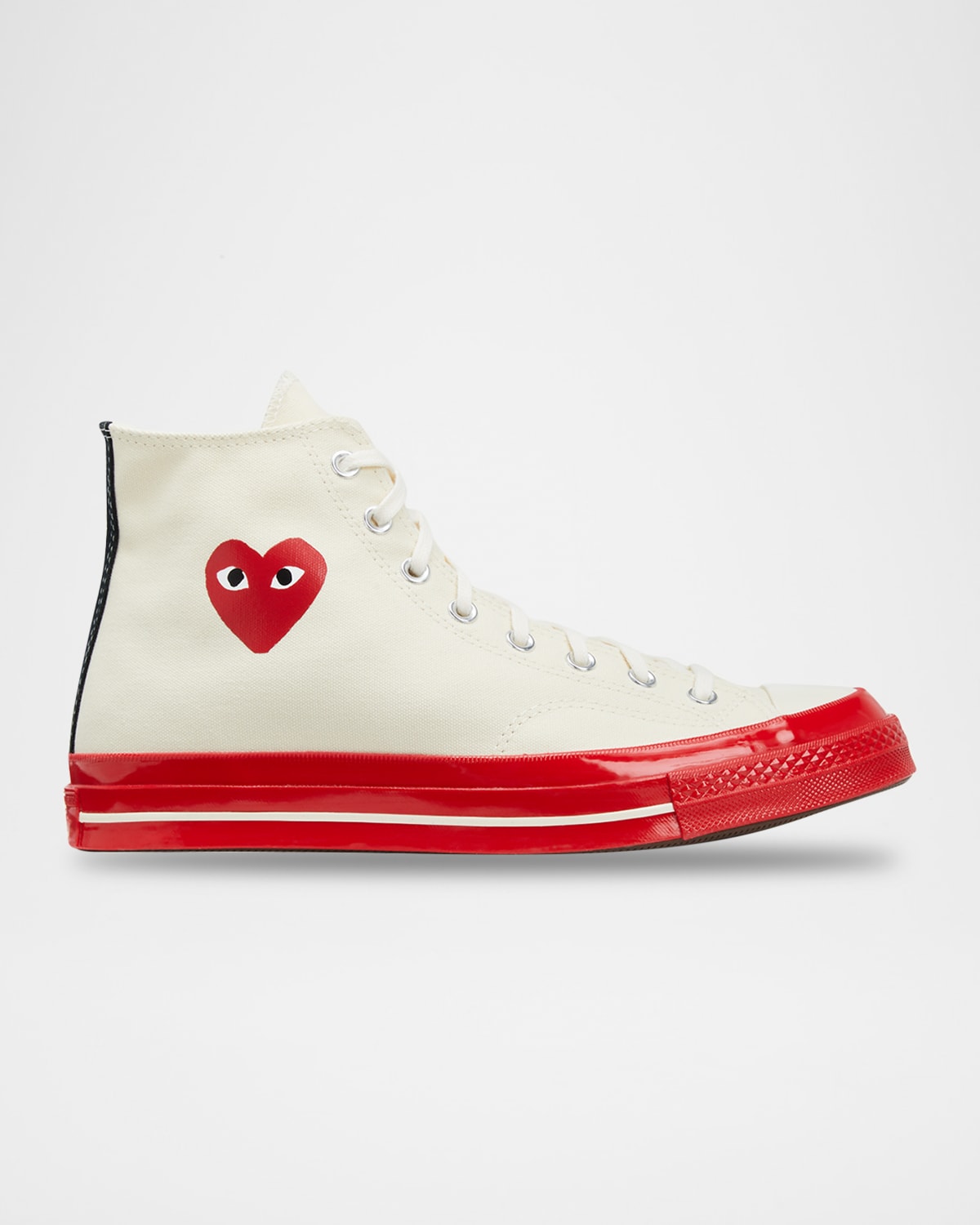 Cdg Play X Converse Red Sole Canvas High-top Sneakers In White