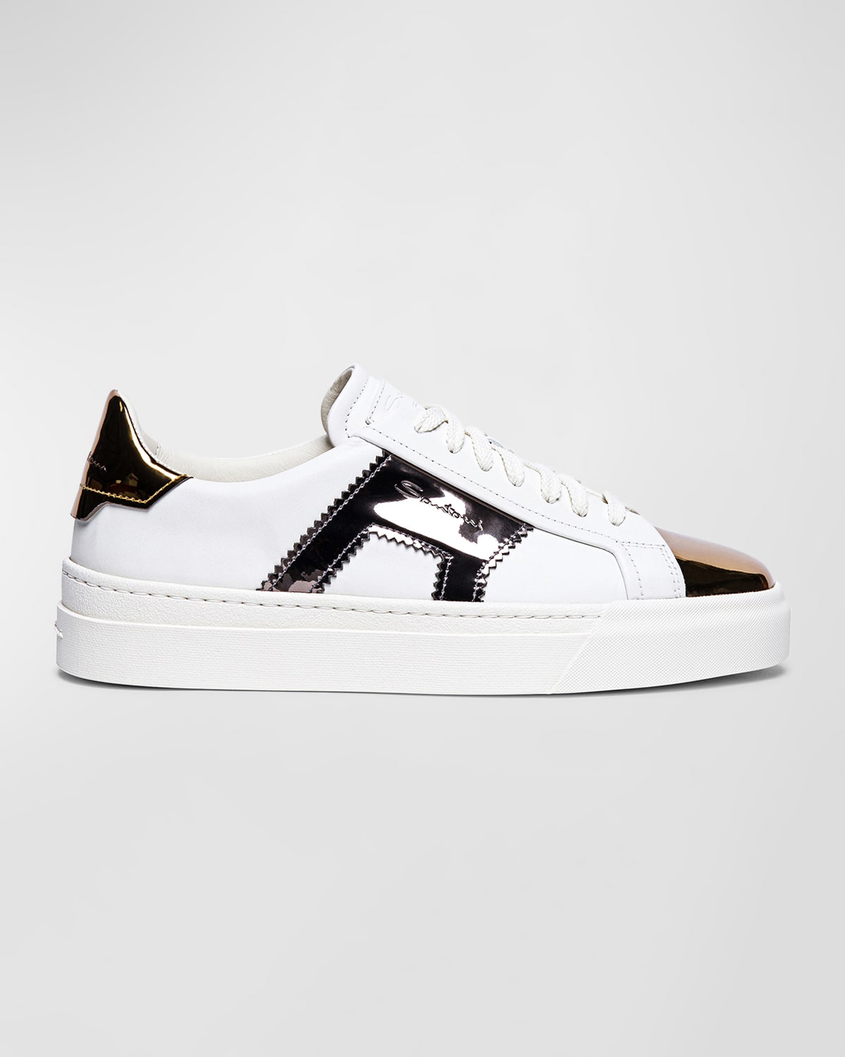 Santoni Dbsa Leather Low-top Trainers In White