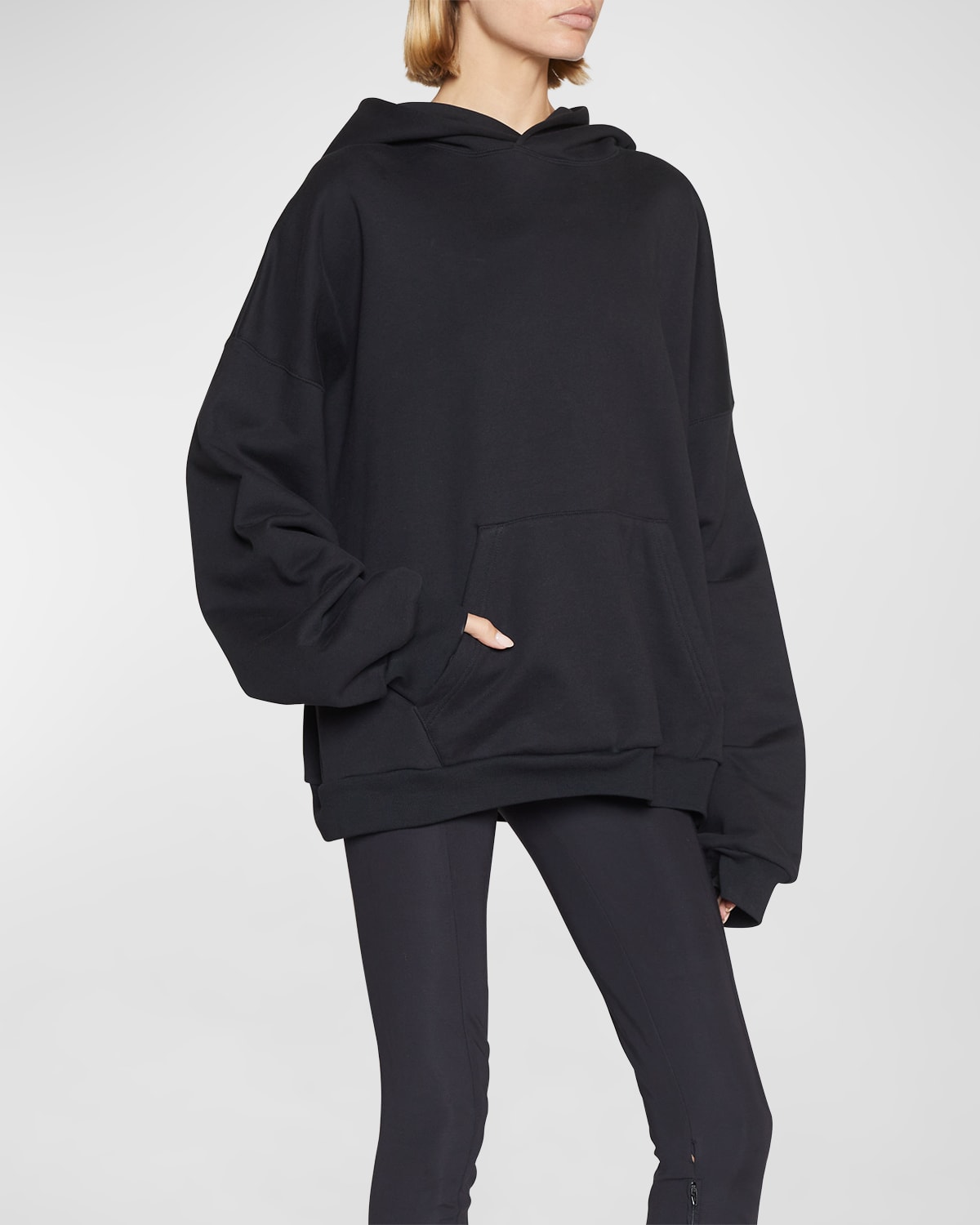 Balenciaga Care Label print Medium Fit Hoodie In Black White