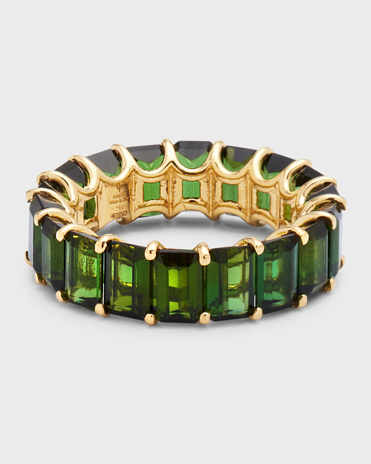 18K Yellow Gold New Classic Green Topaz Ring