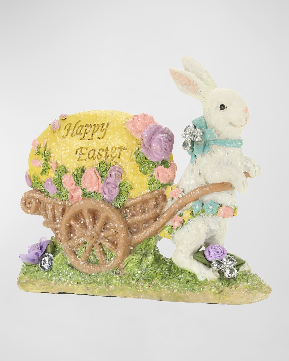 Jeweled Bunny with Egg Carriage - 7 x 6"