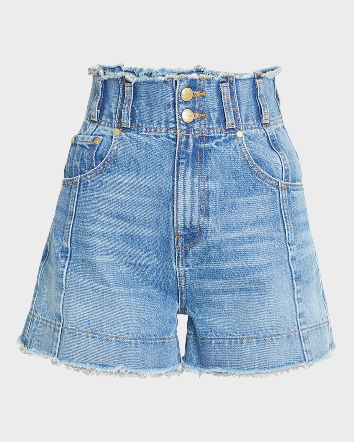 ULLA JOHNSON THE CHARLOTTE HIGH-RISE DENIM SHORTS