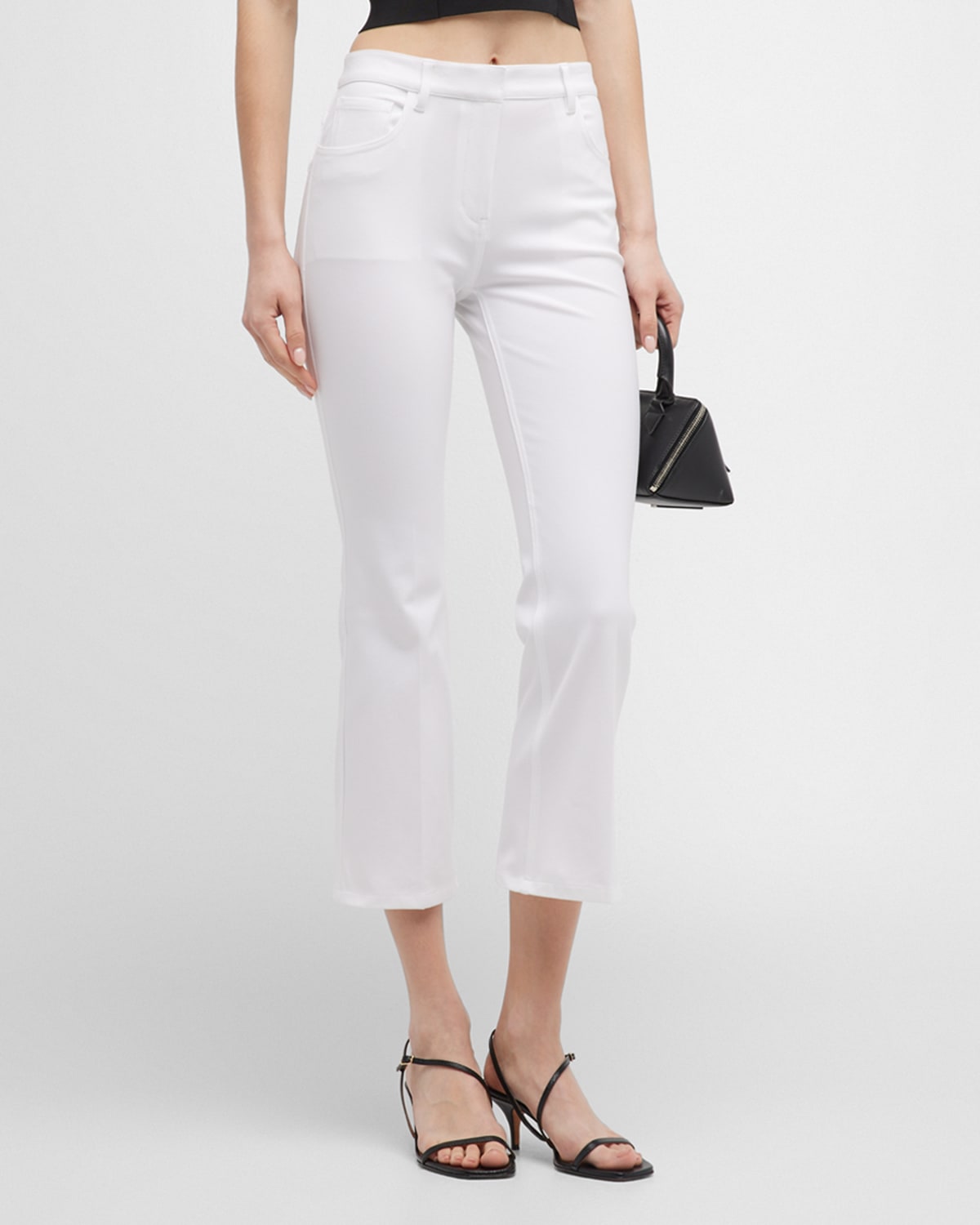 Theory Five-pocket Kick Flare Pants In Wht