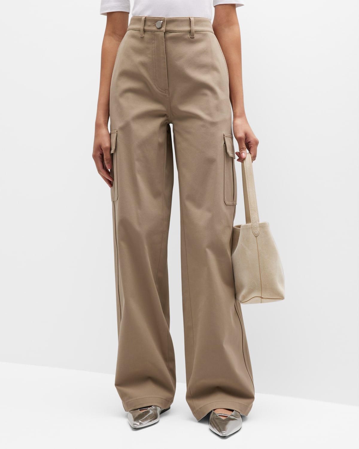 Neoteric stretch cotton-blend twill cargo pants