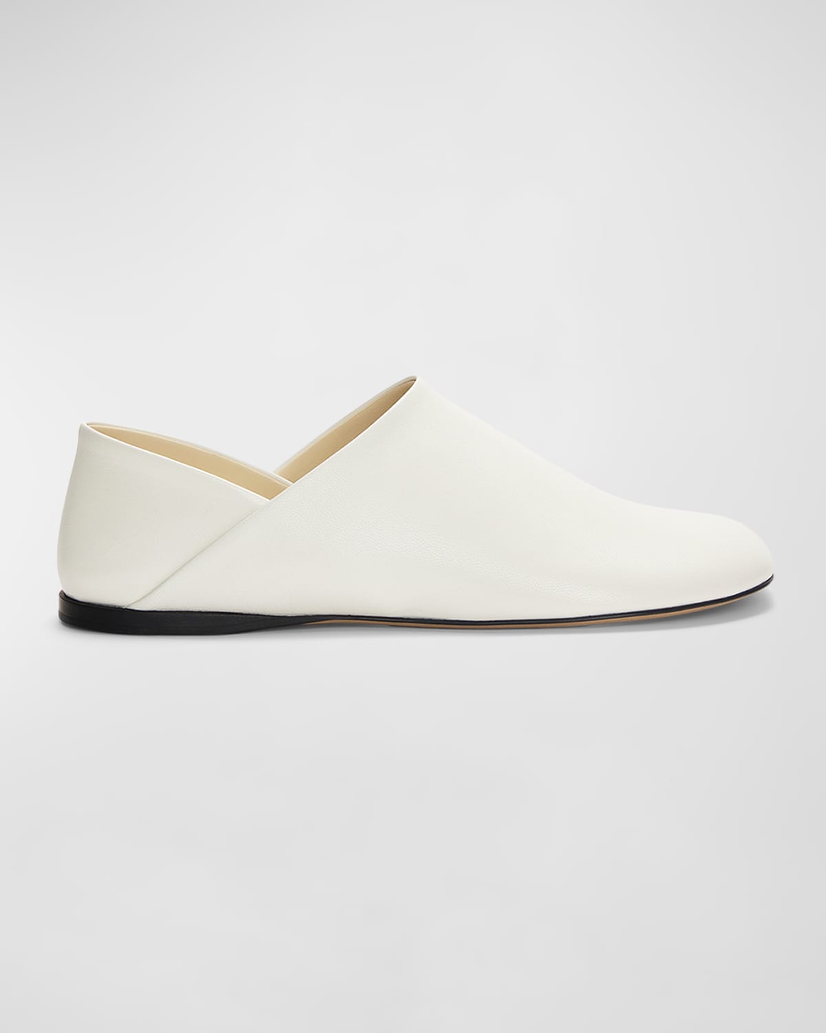 Shop Loewe Toy Leather Slipper Loafers In White