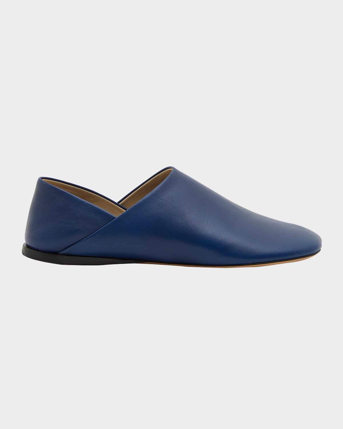 Loewe Toy Leather Slipper Loafers In Raw Denim