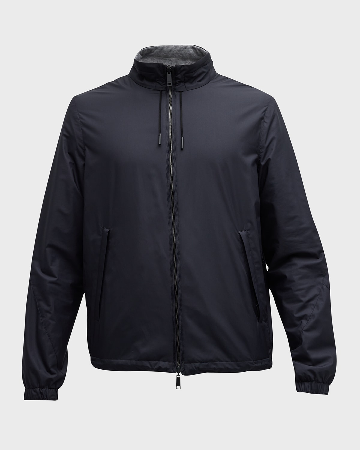 Zegna Blouson Réversible Brezza En Microfibre In Nvy Sld