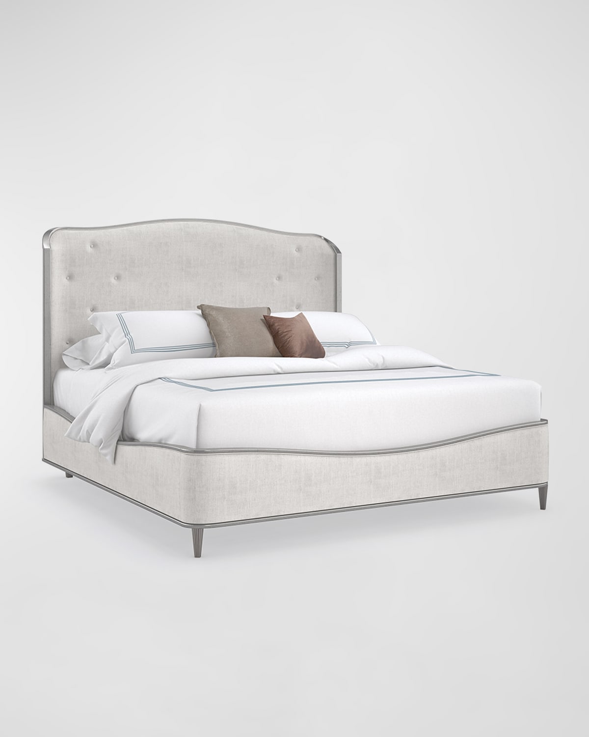 Caracole Clear The Air King Bed In Off White, Silver