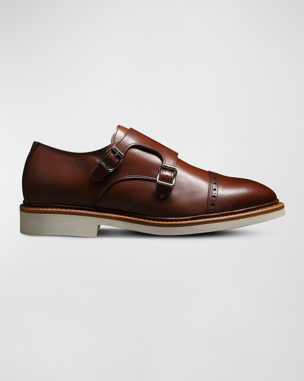 Allen Edmonds Kingston Verse Two Buckle Cap Toe Monk Shoe In Dark Chili