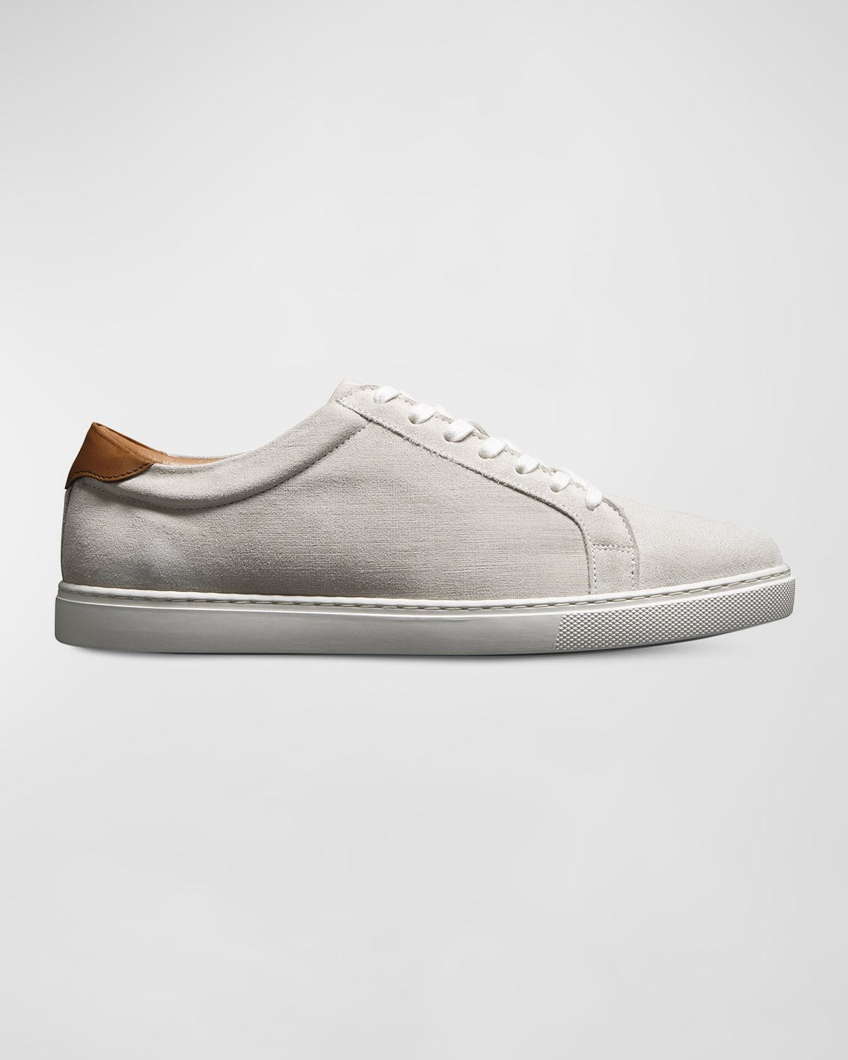 Shop Allen Edmonds Men's Courtside Suede Low-top Sneakers In Light Grey Suede