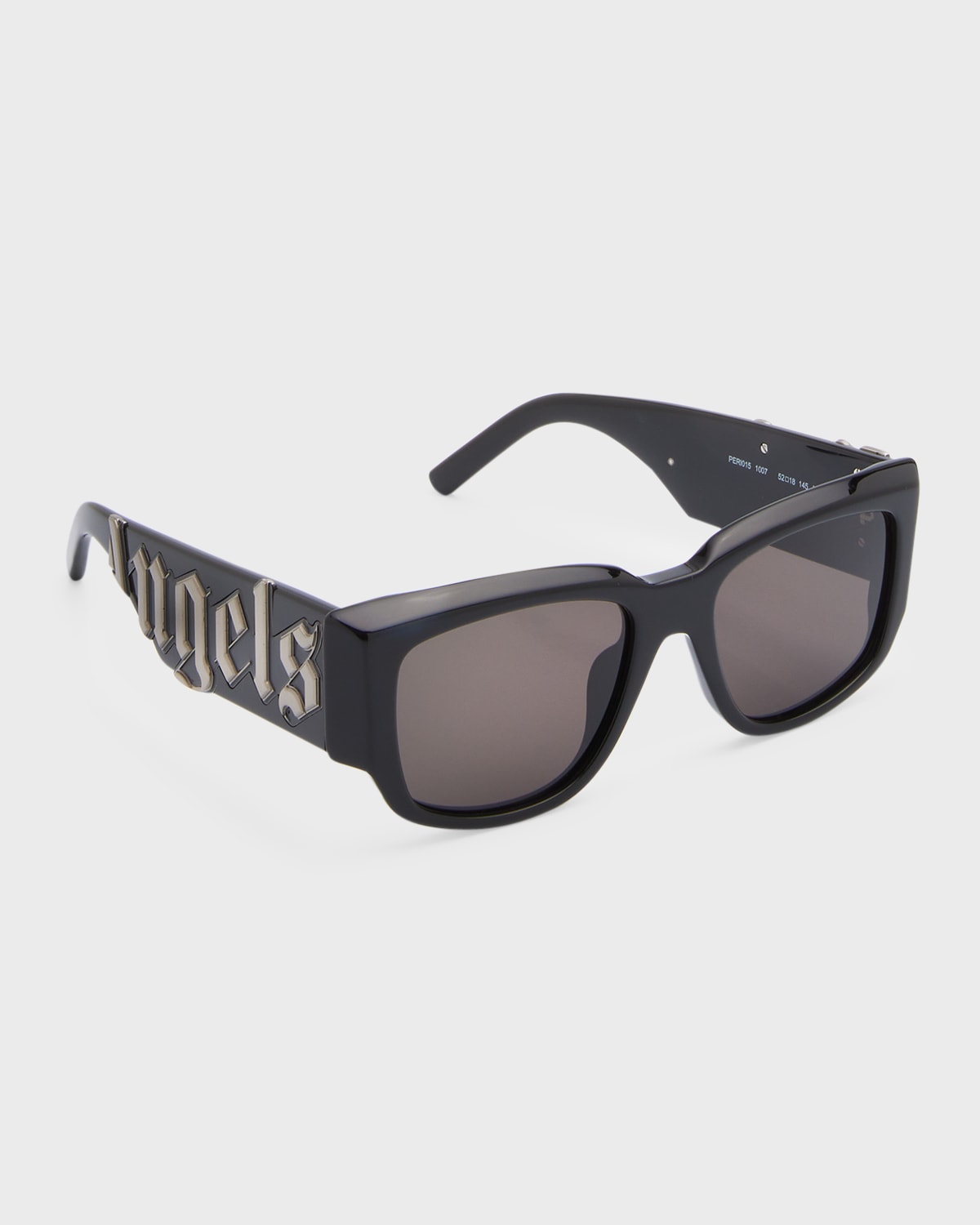 Palm Angels Men's Laguna Maxi-logo Square Acetate Sunglasses In Black Dark Grey