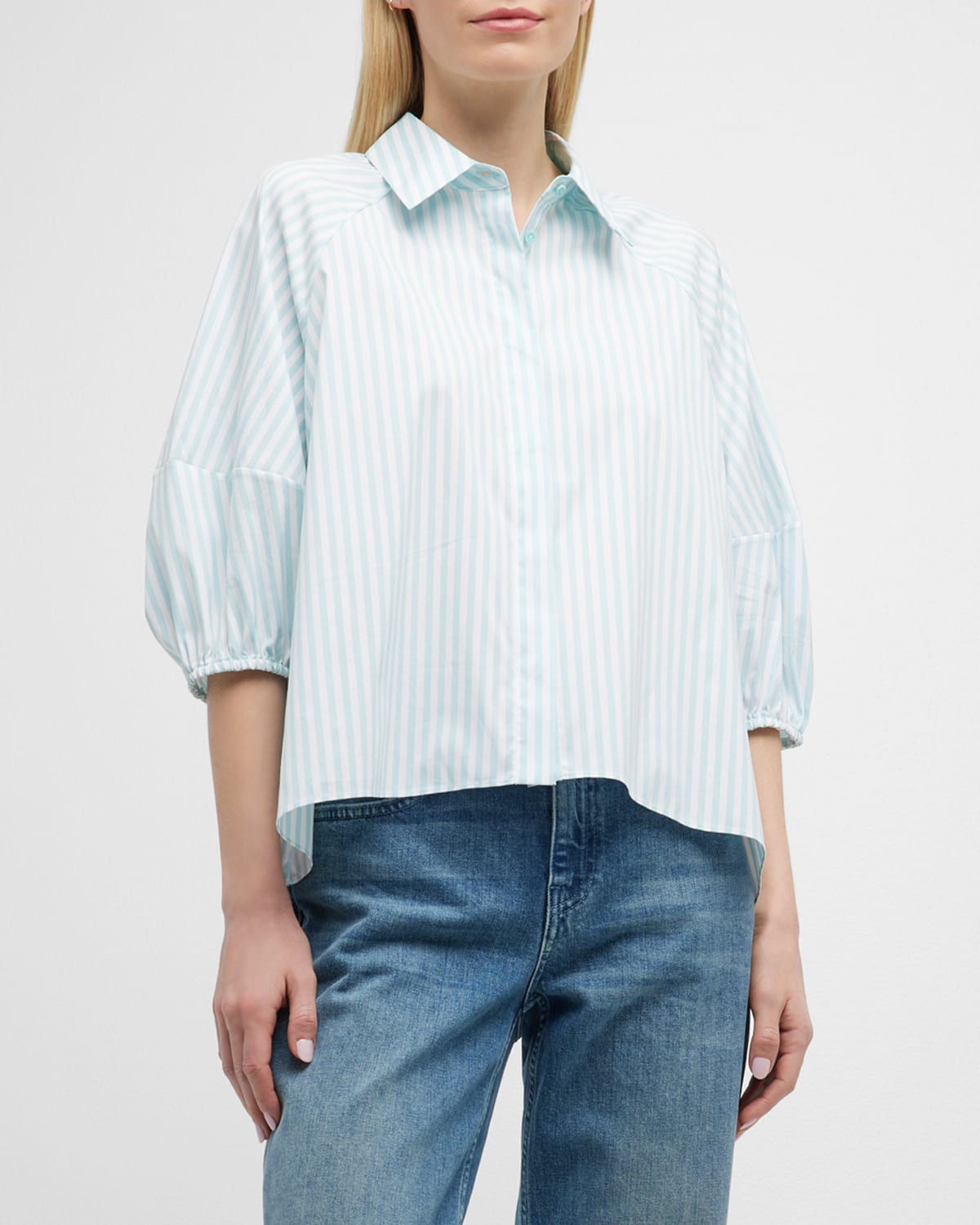 Edyth Striped Oversized Button-Front Shirt