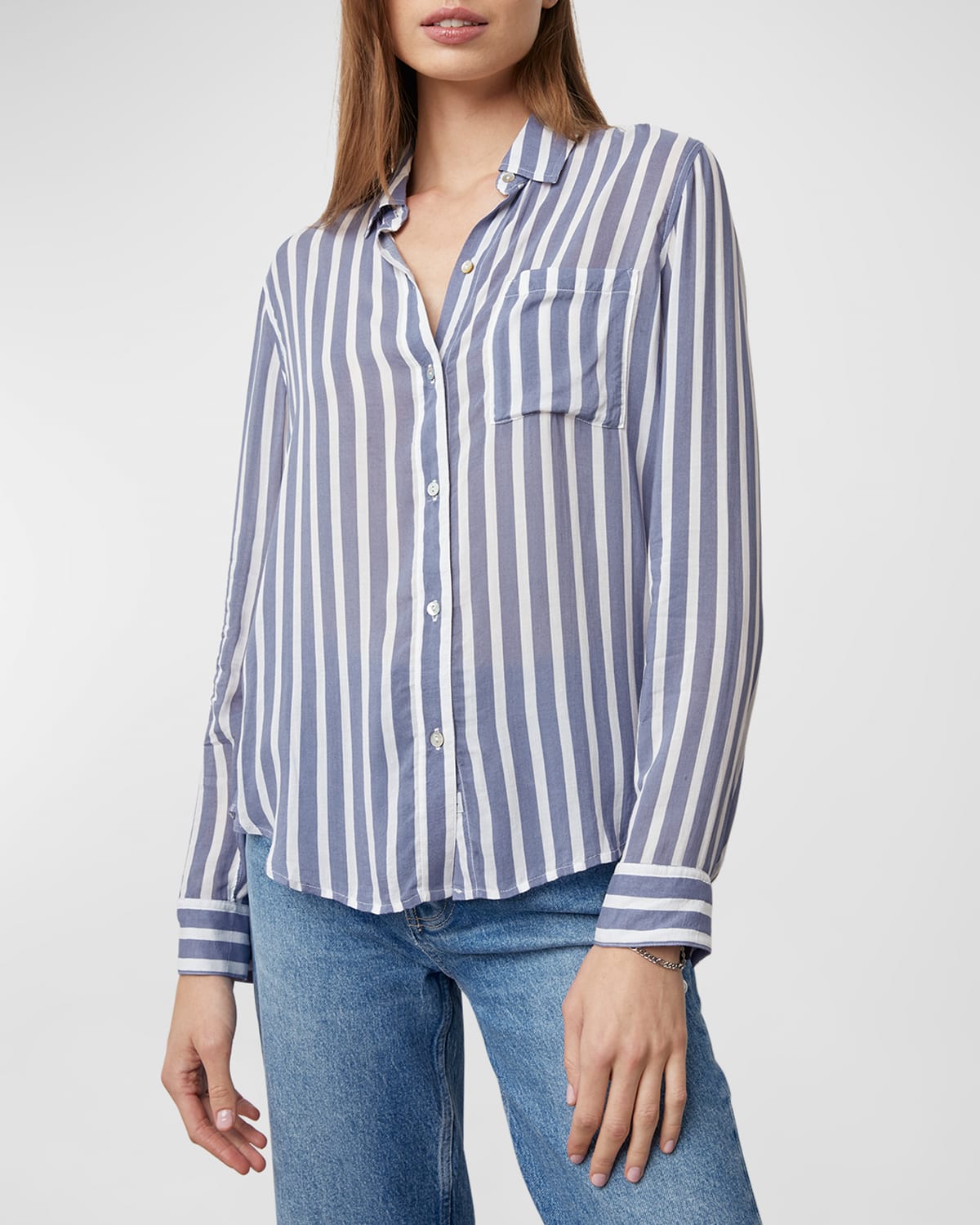 Rails Josephine Button-front Shirt In Turin Stripe