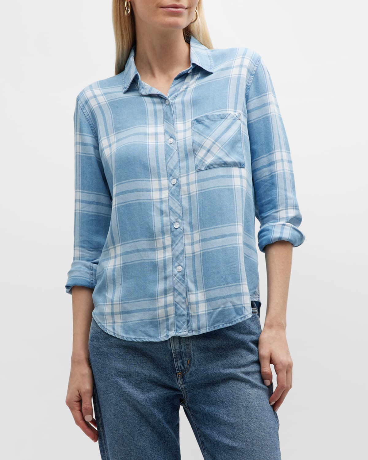 Rails Hunter Plaid Button-front Shirt In Harbor White