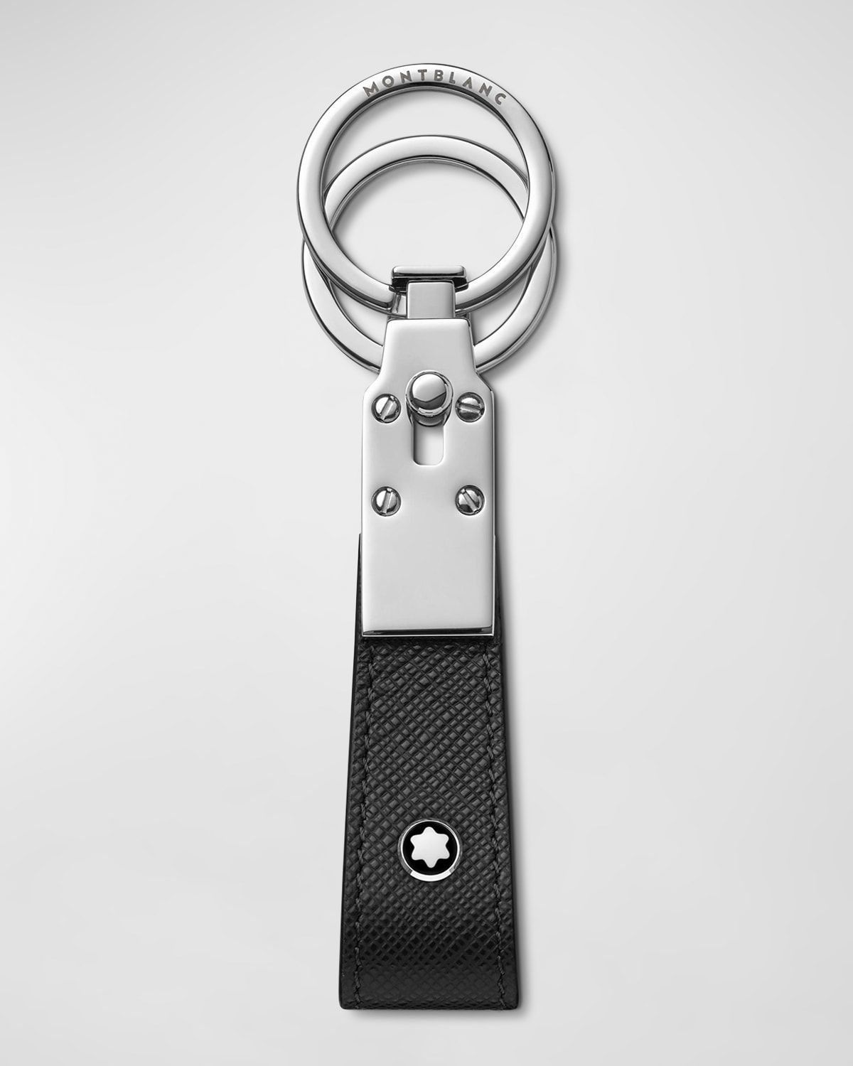 Shop Montblanc Men's Sartorial Leather Loop Key Fob In Black