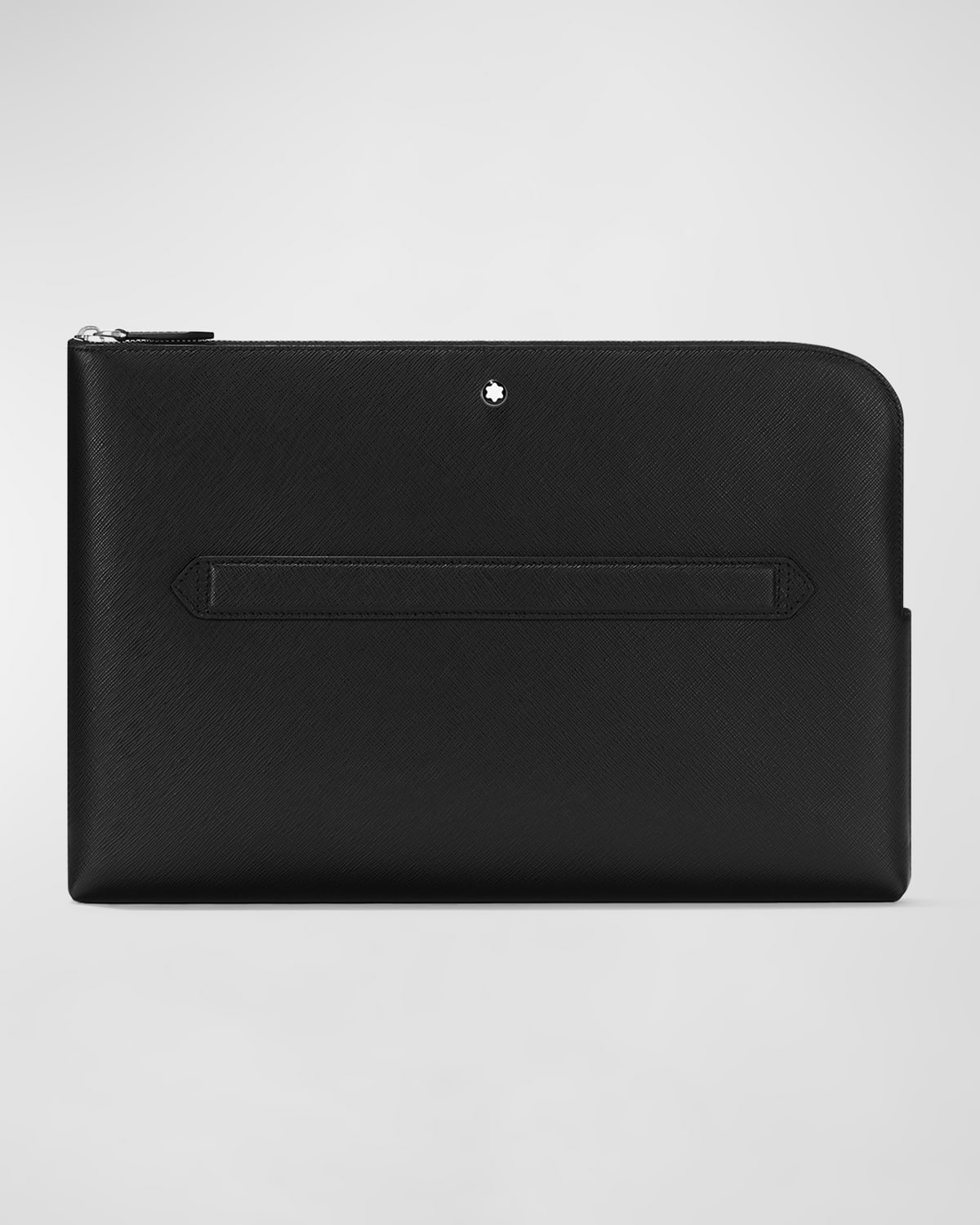 Shop Montblanc Men's Sartorial Leather Laptop Case In Black