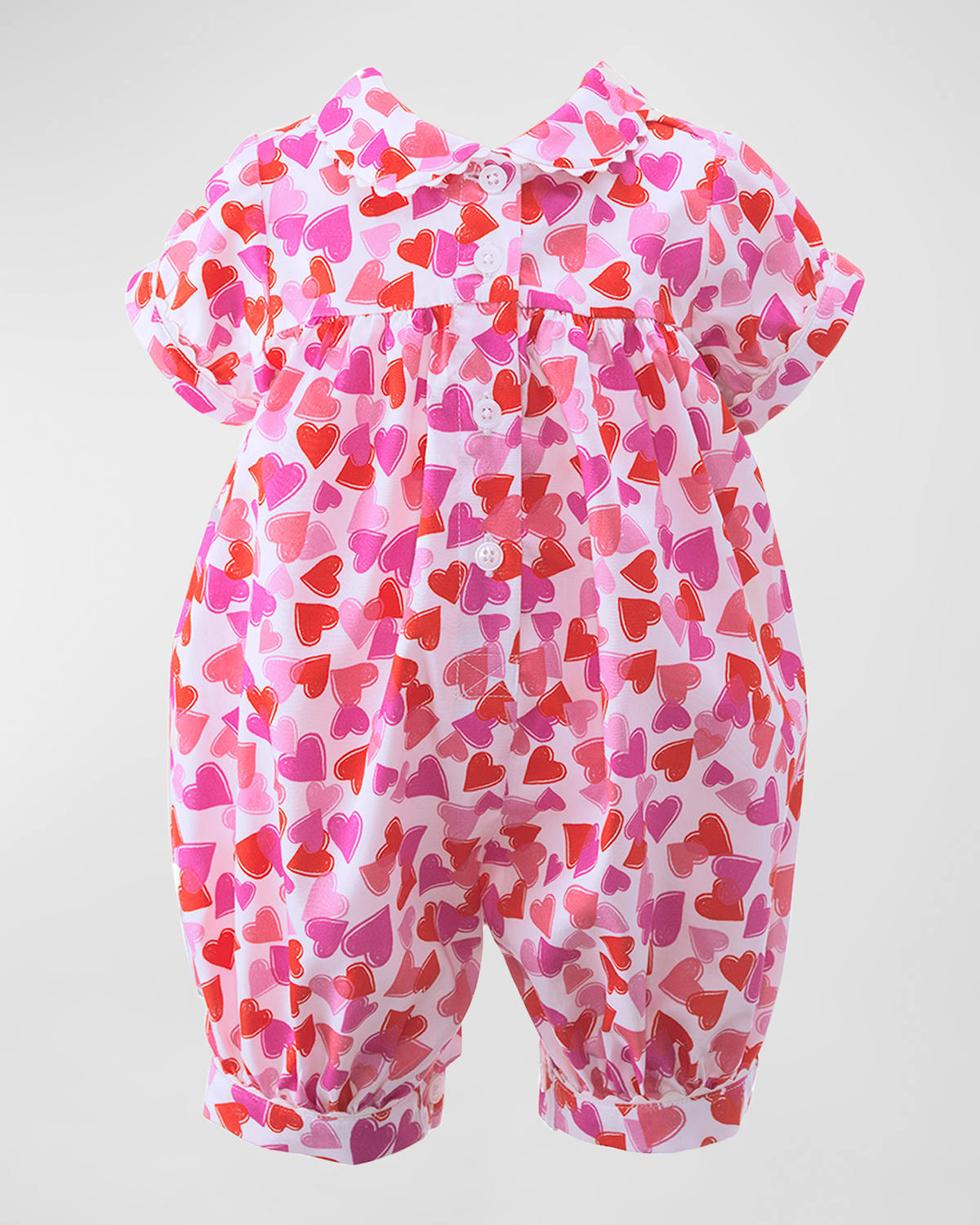 Girl's Confetti Heart Babysuit, Size 3M-18M