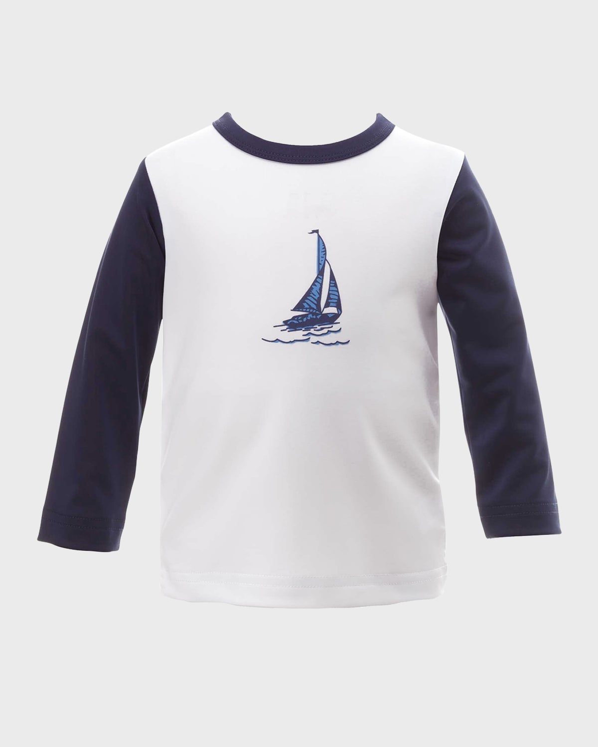 Rachel Riley Kids' Boy's Sailboat Rash Guard Swim Top In Blue