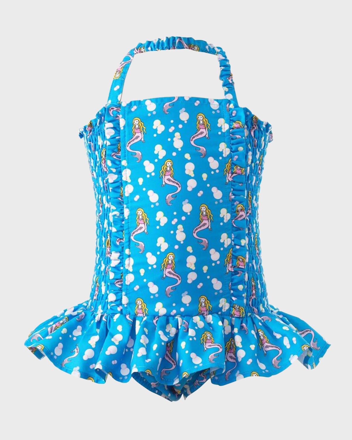 Rachel Riley Kids' Girl's Mermaid Swimsuit In Blue